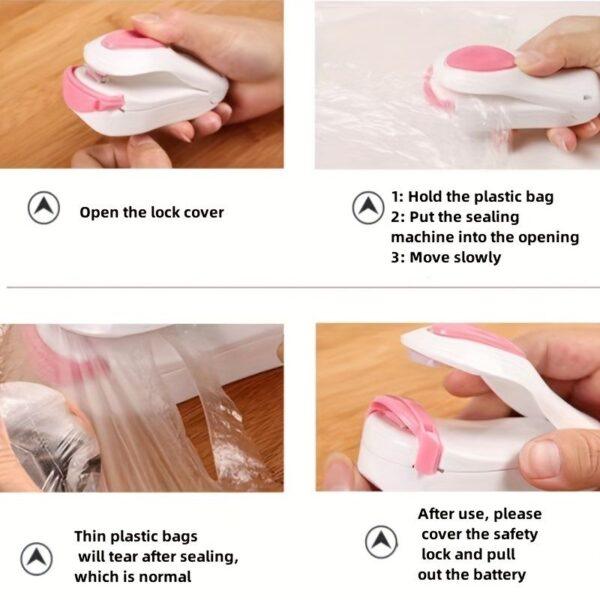 1pc Mini Household Portable Sealing Machine; Hand Pressure; Heat Sealing Machine; Food; Snacks; Plastic Bag Sealing Machine (Battery Not Included) - Image 6