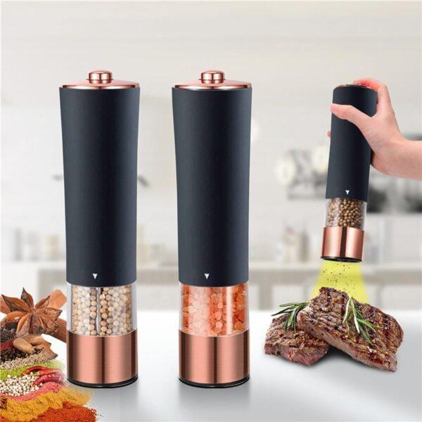 1PCS Electric Grinder Built In Light Adjustable Grind Size Stainless Steel Mill For Salt Pepper Spices Kitchen Tools - Image 8