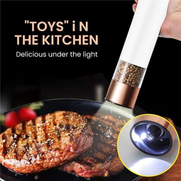 1PCS Electric Grinder Built In Light Adjustable Grind Size Stainless Steel Mill For Salt Pepper Spices Kitchen Tools - Image 13
