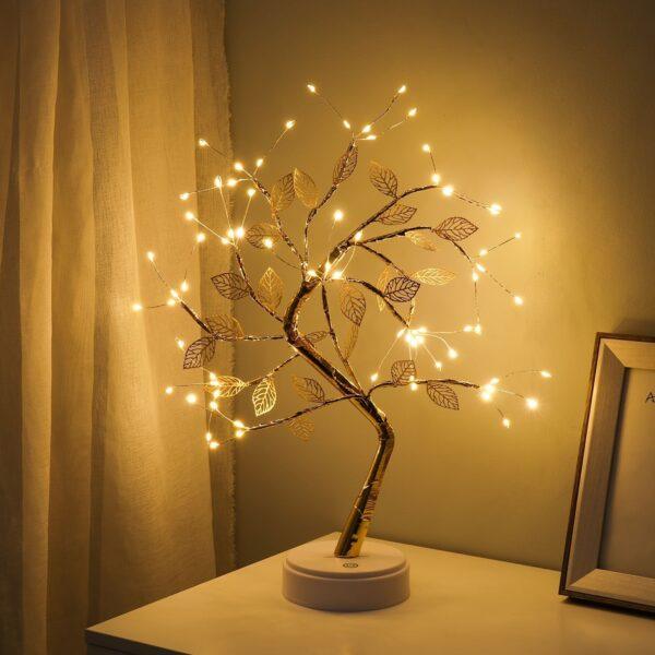 Tabletop Bonsai Tree Branch Light; 72LED Wire String Lights With Touch Switch; USB Operated Artificial Tree Lamp For Bedroom; Desktop; Christmas Party - Image 3