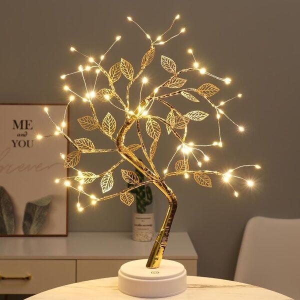 Tabletop Bonsai Tree Branch Light; 72LED Wire String Lights With Touch Switch; USB Operated Artificial Tree Lamp For Bedroom; Desktop; Christmas Party - Image 4
