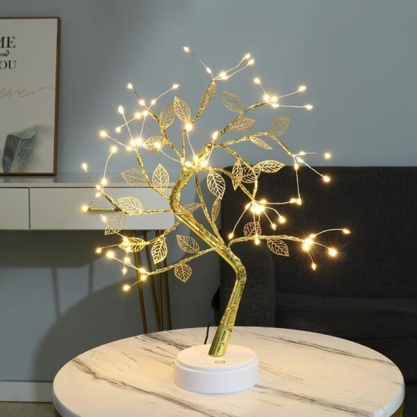 Tabletop Bonsai Tree Branch Light; 72LED Wire String Lights With Touch Switch; USB Operated Artificial Tree Lamp For Bedroom; Desktop; Christmas Party - Image 7