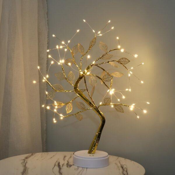 Tabletop Bonsai Tree Branch Light; 72LED Wire String Lights With Touch Switch; USB Operated Artificial Tree Lamp For Bedroom; Desktop; Christmas Party - Image 8