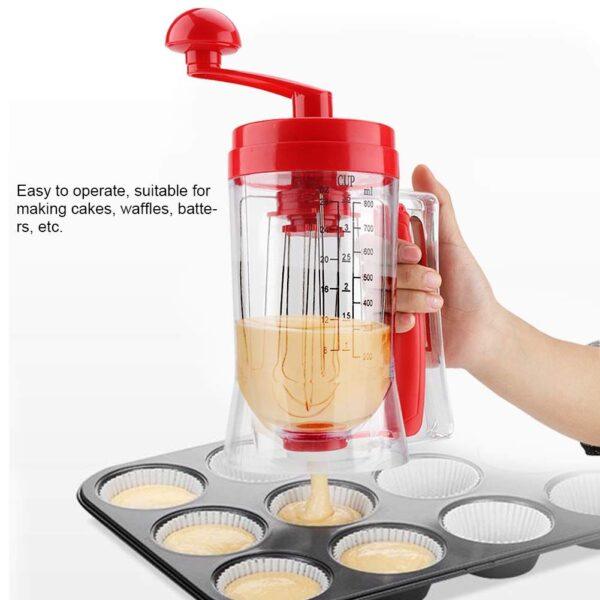 Batter Mixer, Handheld Manual Pancake Cake Batter Mixer Dispenser Baking Tool - Image 4