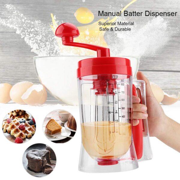 Batter Mixer, Handheld Manual Pancake Cake Batter Mixer Dispenser Baking Tool - Image 5