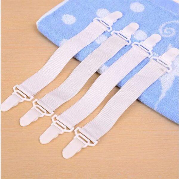 4 pieces of white bed sheet mattress cover blanket household clip clip retainer fastener non-slip - Image 5