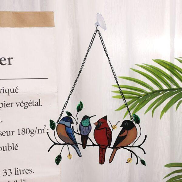 1set, Wrought Iron Bird Ornament Metal Model 4 Birds 7 Birds Pendant Painted Spray Paint Welding Handicraft Window Decoration, Garden Patio Decoration, Send Friends - Image 7