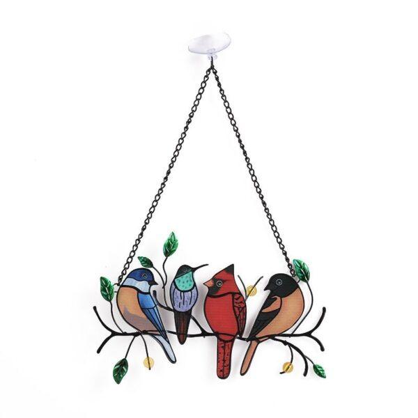 1set, Wrought Iron Bird Ornament Metal Model 4 Birds 7 Birds Pendant Painted Spray Paint Welding Handicraft Window Decoration, Garden Patio Decoration, Send Friends - Image 8