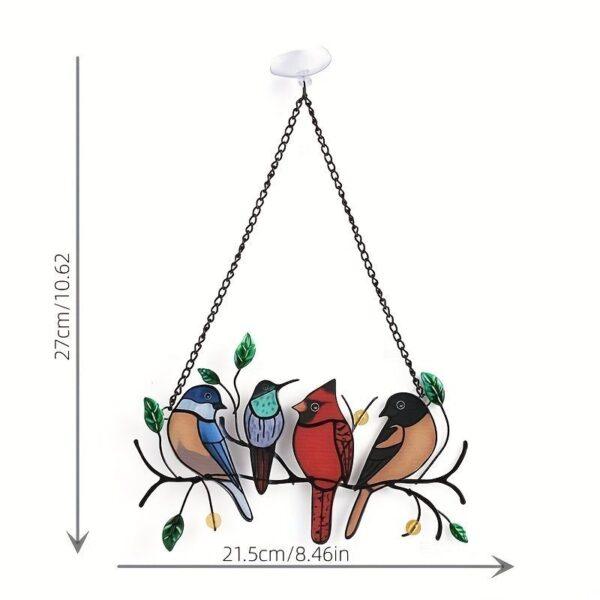 1set, Wrought Iron Bird Ornament Metal Model 4 Birds 7 Birds Pendant Painted Spray Paint Welding Handicraft Window Decoration, Garden Patio Decoration, Send Friends - Image 9