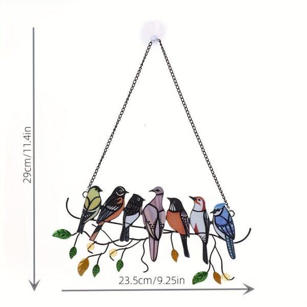 1set, Wrought Iron Bird Ornament Metal Model 4 Birds 7 Birds Pendant Painted Spray Paint Welding Handicraft Window Decoration, Garden Patio Decoration, Send Friends - Image 10
