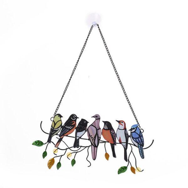 1set, Wrought Iron Bird Ornament Metal Model 4 Birds 7 Birds Pendant Painted Spray Paint Welding Handicraft Window Decoration, Garden Patio Decoration, Send Friends - Image 6