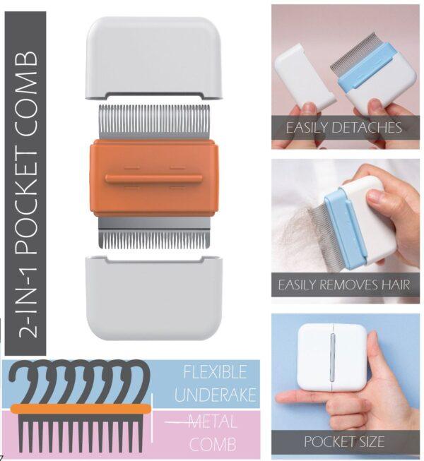 Pet Life 'Zipocket' 2-in-1 Underake and Stainless Steel Travel Grooming Pet Comb - Image 3