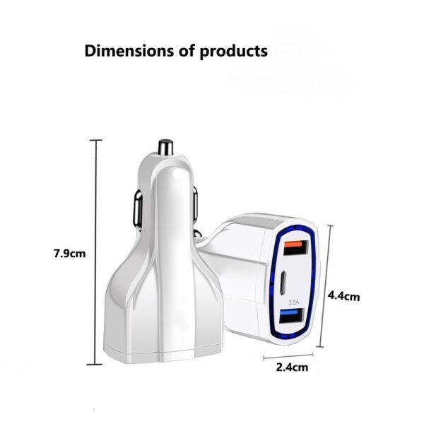 3 Port Fast Charge 3.0 Car Charger - Image 9