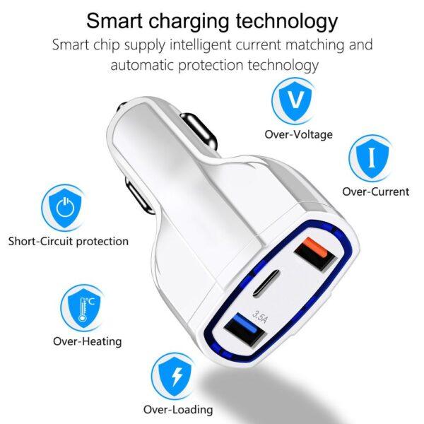 3 Port Fast Charge 3.0 Car Charger - Image 10