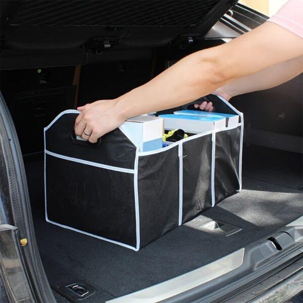 Car Trunk Cargo Storage Bag; Foldable Black Storage Box For Car And Trunk - Image 2