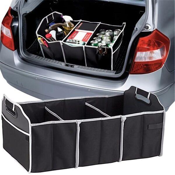 Car Trunk Cargo Storage Bag; Foldable Black Storage Box For Car And Trunk - Image 5