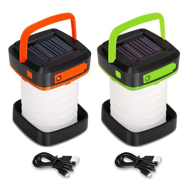 Portable USB Rechargeable Foldable/Retractable Solar Camping Lamp; Multi-Functional LED Light For Hiking; Fishing; Hunting - Image 9