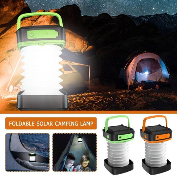 Portable USB Rechargeable Foldable/Retractable Solar Camping Lamp; Multi-Functional LED Light For Hiking; Fishing; Hunting - Image 12
