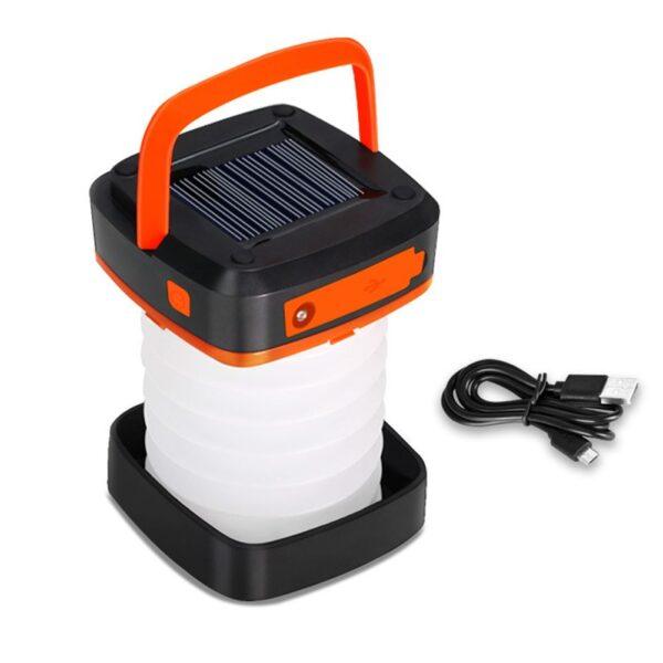 Portable USB Rechargeable Foldable/Retractable Solar Camping Lamp; Multi-Functional LED Light For Hiking; Fishing; Hunting - Image 7