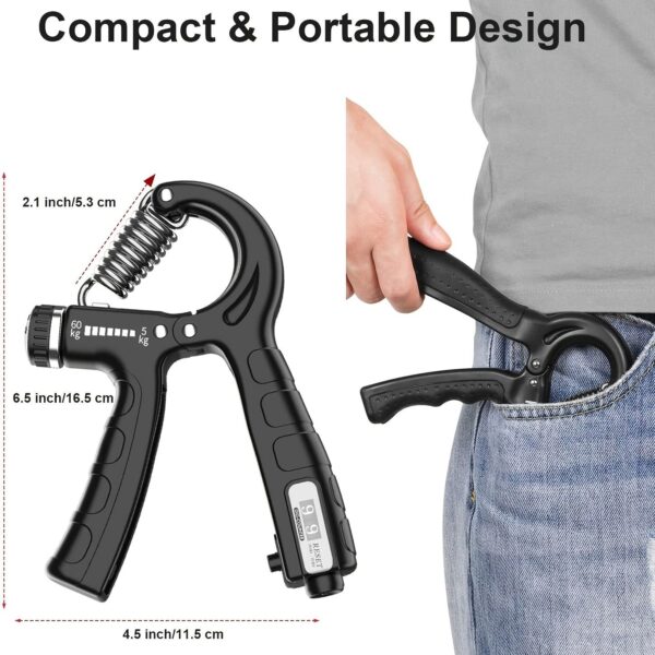 1pc Hand Grip Strength Trainer; Adjustable Resistance Non-Slip Gripper - Image 12