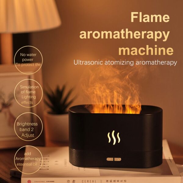 Aroma Diffuser Flame Light Mist Humidifier Aromatherapy Diffuser With Waterless Auto-Off Protection For Spa Home Yoga Office - Image 9