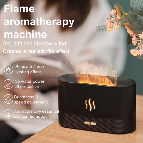Aroma Diffuser Flame Light Mist Humidifier Aromatherapy Diffuser With Waterless Auto-Off Protection For Spa Home Yoga Office - Image 10