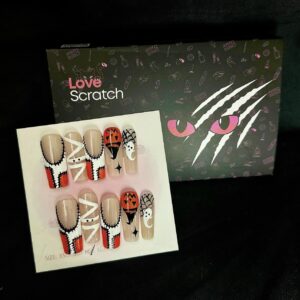 Love Scratch Orange Extra Long Hand-painted Press-on Nails