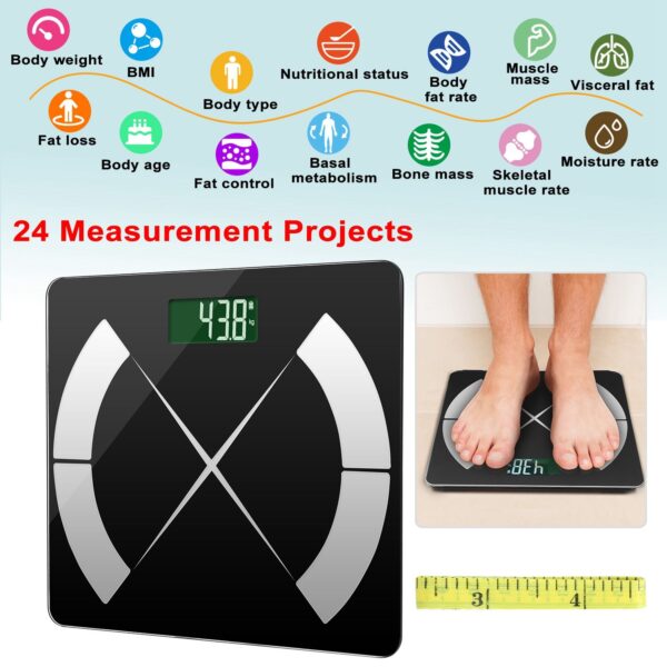 Smart Body Composition Scale Fat Monitor Digital APP Scale BMI Health Analyzer - Image 2