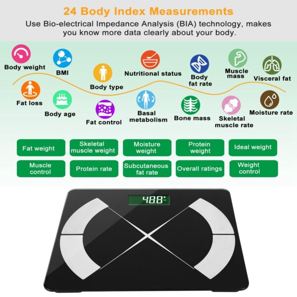 Smart Body Composition Scale Fat Monitor Digital APP Scale BMI Health Analyzer - Image 5