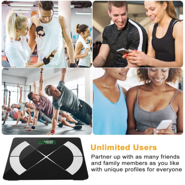 Smart Body Composition Scale Fat Monitor Digital APP Scale BMI Health Analyzer - Image 7