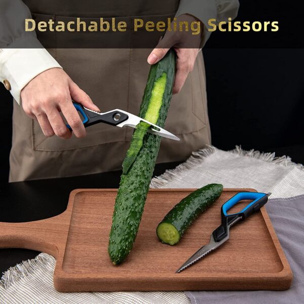 Kitchen Scissors;  Cookit Kitchen Shears Heavy Duty Stainless Steel Chef Shears Utility Come Apart Food Shears for Chicken Poultry Fish Meat Vegetables - Image 4