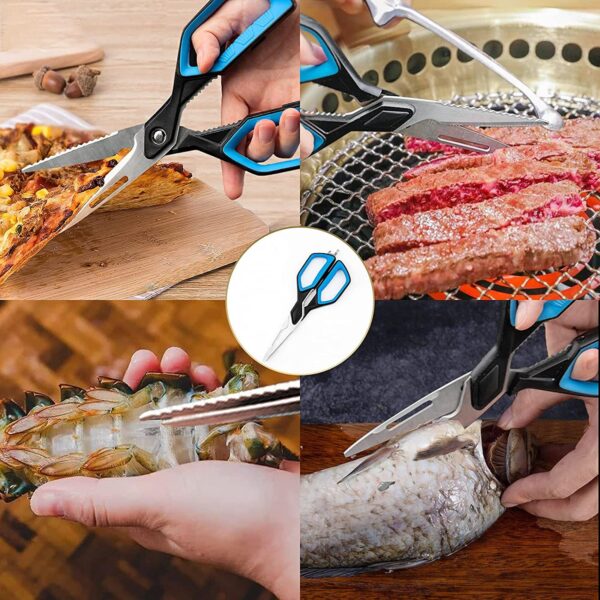 Kitchen Scissors;  Cookit Kitchen Shears Heavy Duty Stainless Steel Chef Shears Utility Come Apart Food Shears for Chicken Poultry Fish Meat Vegetables - Image 7