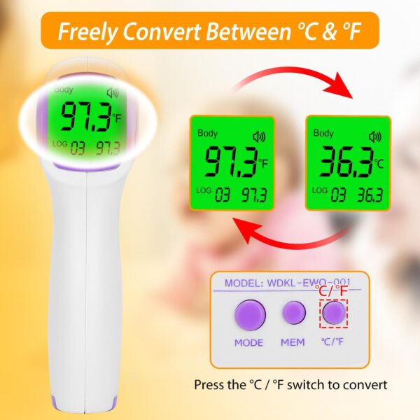 Digital Infrared Thermometer Non-contact Forehead Body Thermometer Surface Room Instant Accurate Reading - Image 3