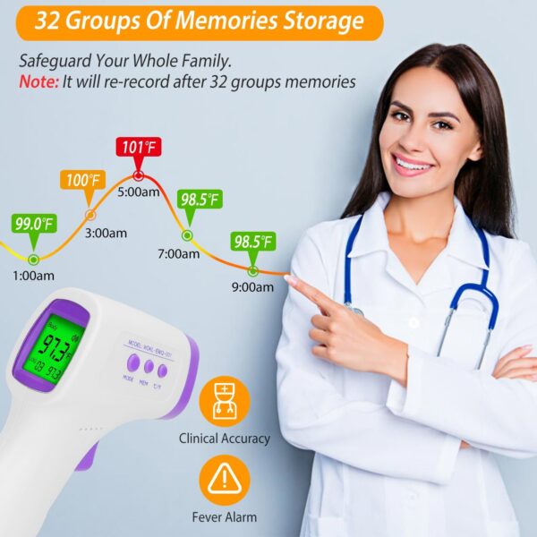 Digital Infrared Thermometer Non-contact Forehead Body Thermometer Surface Room Instant Accurate Reading - Image 5