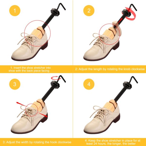 2Pcs Shoe Stretcher 2-Way Shoe Widener Expander Shoe Tree Adjustable Length Width - Image 7