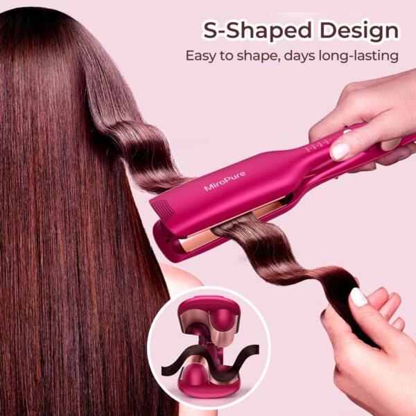 Hair Waver Iron Wand Hair Crimper Hair Waver Barrel Curling Iron 1 Inch PTC Heater Auto Shut-Off Adjustable Easy Shap Long Lasting Heat Dual Voltage - Image 2