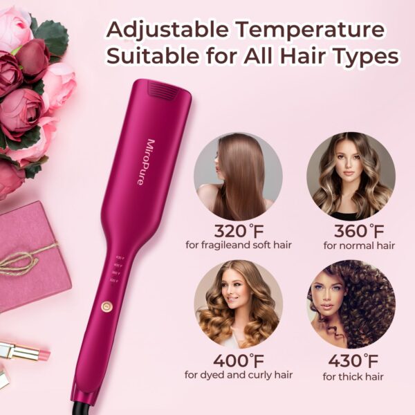 Hair Waver Iron Wand Hair Crimper Hair Waver Barrel Curling Iron 1 Inch PTC Heater Auto Shut-Off Adjustable Easy Shap Long Lasting Heat Dual Voltage - Image 3