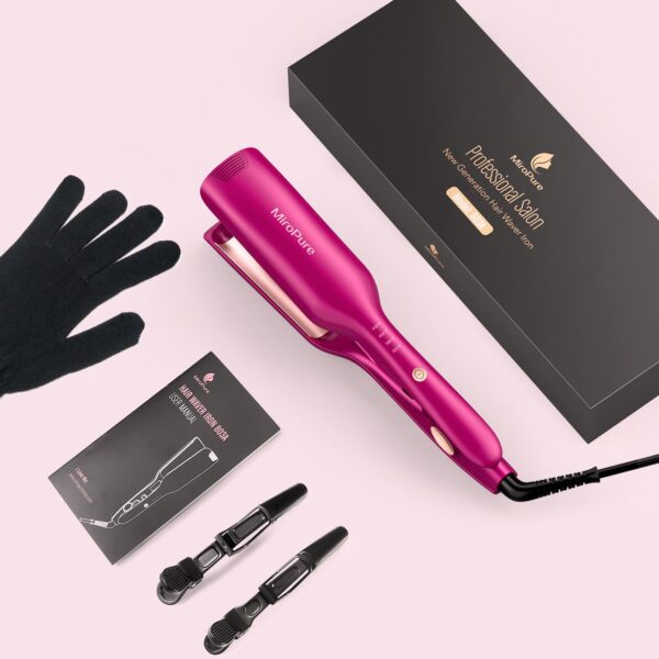 Hair Waver Iron Wand Hair Crimper Hair Waver Barrel Curling Iron 1 Inch PTC Heater Auto Shut-Off Adjustable Easy Shap Long Lasting Heat Dual Voltage - Image 5