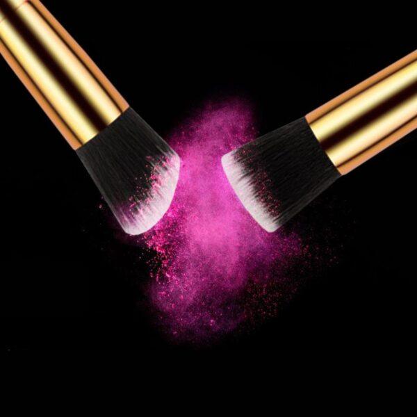 10 pcs makeup brush set (Pink Golden) - Image 6