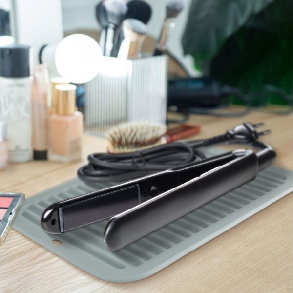 Heat Resistant Silicone Mat For Hot Hair Tools Portable Travel Silicone Mat and Cover For Flat Iron and Curling Iron Hair Straightener Hair Styling Tools 11.81x9.05in - Image 14