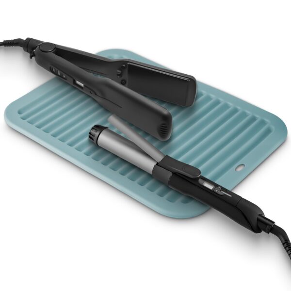 Heat Resistant Silicone Mat For Hot Hair Tools Portable Travel Silicone Mat and Cover For Flat Iron and Curling Iron Hair Straightener Hair Styling Tools 11.81x9.05in - Image 5