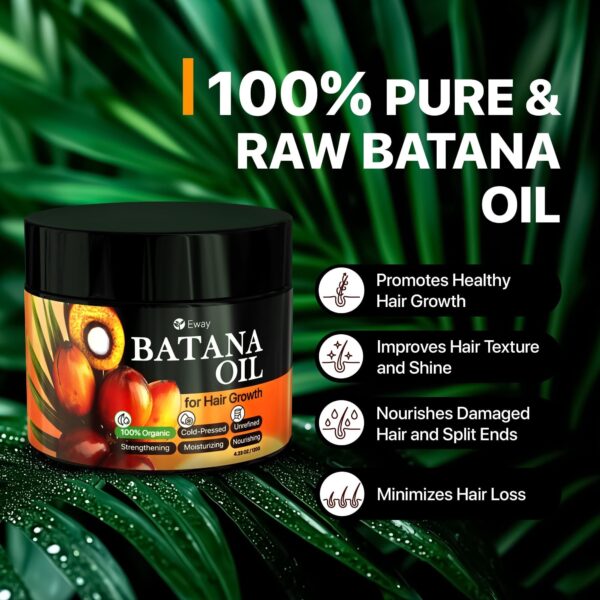 100% Raw Batana Oil for Hair Growth from Honduras Promotes Hair Density Reduces Split Ends for Women and Men 4.23oz - Image 2