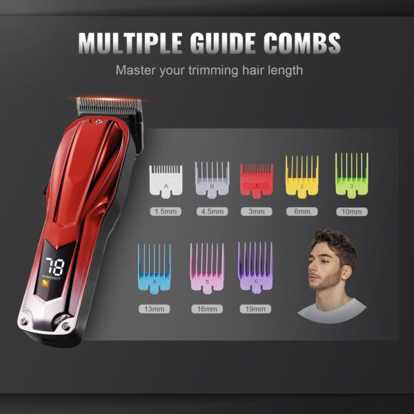 VEVOR Professional Hair Clipper Men's Barber Clipper 6800RPM with LCD Display - Image 5