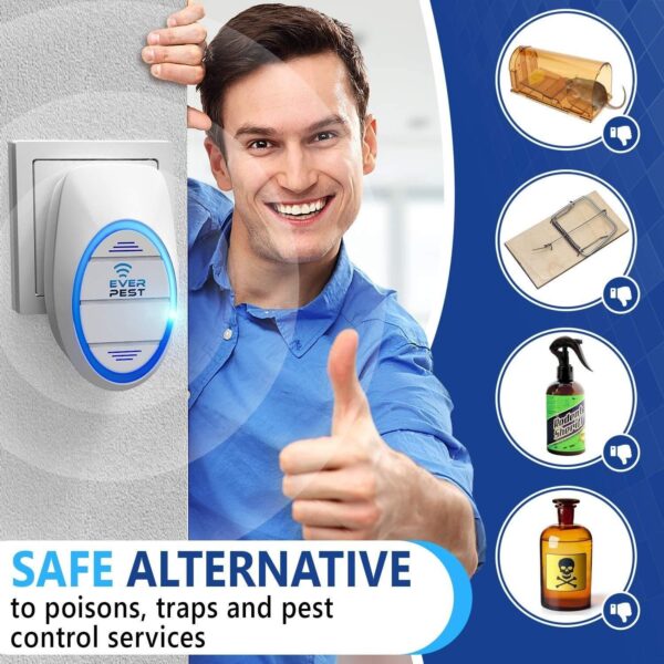 Ultrasonic Pest Control Repeller Plug in 2 Pack Insect Control Defender Cockroach Ants Mice Fly Rat Bedbug Spider Squirrel Roach Bed Bug Mouse Rodent Mosquito - Image 3