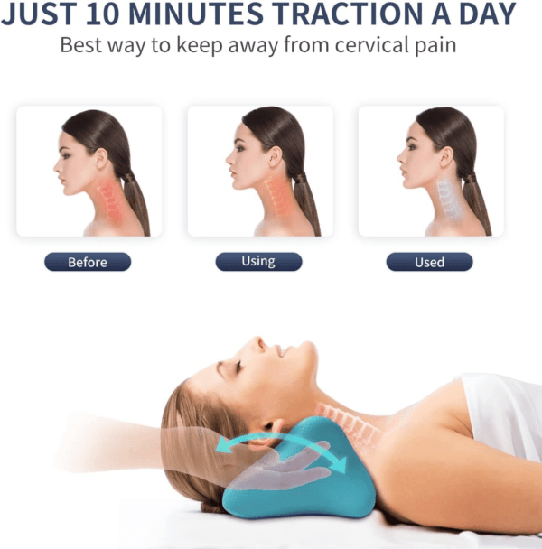 Neck and Shoulder Relaxer, Cervical Traction Device Acupressure Neck Shoulder Back Support Massage Pillow, Neck Stretcher Massager, Posture Corrector for Pain Relief, Cervical Spine Alignment - Image 13