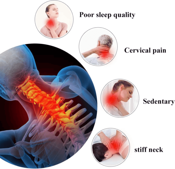 Neck and Shoulder Relaxer, Cervical Traction Device Acupressure Neck Shoulder Back Support Massage Pillow, Neck Stretcher Massager, Posture Corrector for Pain Relief, Cervical Spine Alignment - Image 14